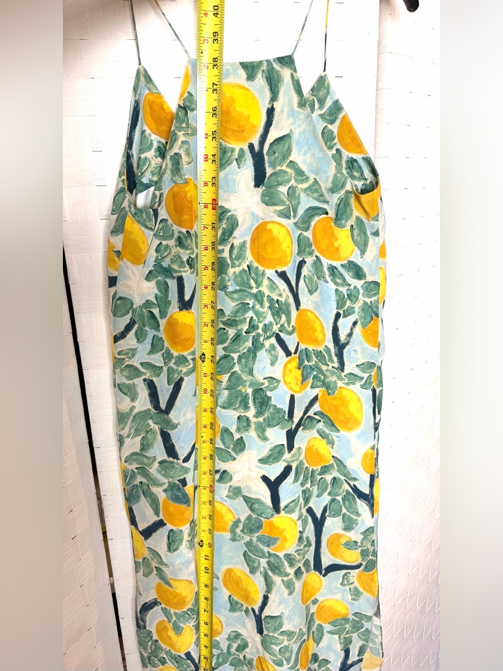 WHIT Silk Lemon Grove Slip Dress - Yellow & Green - Picture 4 of 8